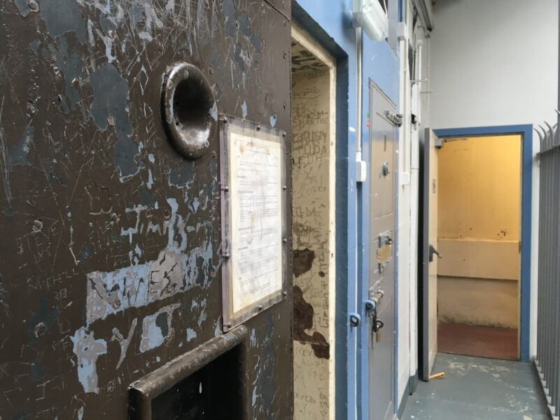 Doorway leading from Leith Sheriff Court to the Victorian Cells complex