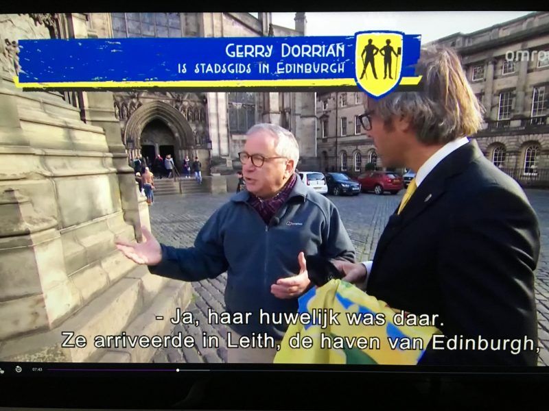 Edinburgh Walks guide Gerry Dorrian on Netherlands TV documentary on Mary of Guelders, Queen to King James II