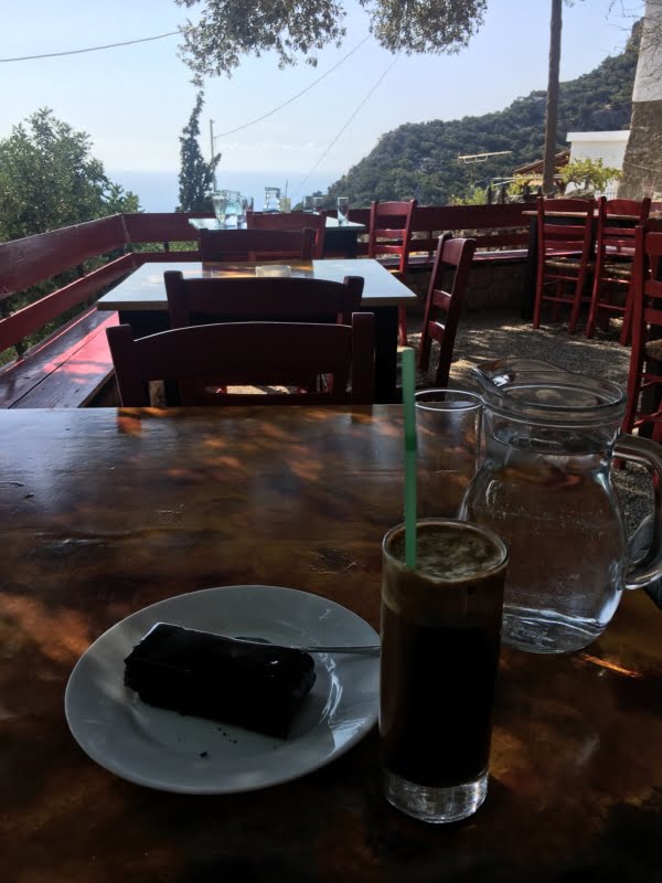 View of Anidri Gorge & Libyan Sea from Kafeneio Sto Scholeio, Anidri, Crete.