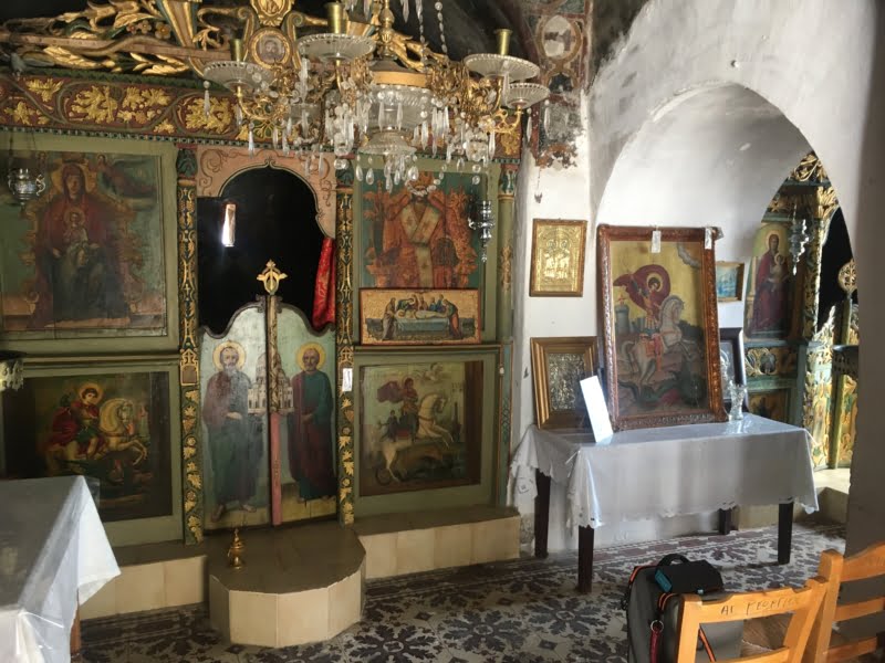 Inside Church of Agios Georgios, Anidri, Crete.
