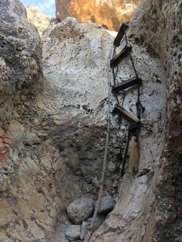Broken ropeladder, Anidri Gorge, Crete.